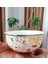 Luxury Çiçek Demeti Vintage Emaye Karıştırma Yoğurma Salata Kabı 24 cm Çap 1 Adet 2