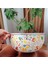 Luxury Çiçek Demeti Vintage Emaye Karıştırma Yoğurma Salata Kabı 24 cm Çap 1 Adet 3
