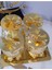 Luxury Kare Tepsili Ayakli Cam 4 Lü Sekerlik Cerezlik Kapakli Gold Tepsili 1 Adet 2