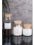 Luxury 3'lü 1300/800/500 ml Ahşap Kapaklı Çay&şeker&tuz Kavanozu Vakumlu Saklama Kabı 1 Adet 2