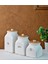 Luxury 3 Boy Porselen Bambu Kapaklı Çay Şeker Tuz Kavanoz Seti 1000ML 750ML 500ML(30'LU Etiket Hediyeli) 1 Adet 1