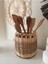 Luxury Hasır Bambu Rattan Ahşap Tabanlı Saksı,kaşıklık,taraklık 16X16 cm 1 Adet 1