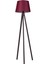 Üç Ayaklı Lambader Tripod Abajur 3 Ayaklı Ahşap Lamba Konik Kumaş Bordo Ceviz 1
