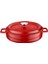 Metal Spring Serisi - Döküm Çok Amaçlı Tencere, Yuvarlak, 28 cm, Mat Emaye, Parlak Siyah Taban, Kırmızı 1