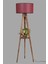 Sehbalı Tripod Yanık Lambader Silindir Hasır Bordo Abajurlu 3