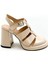 Bej Rugan Deri Platform Sandalet 1