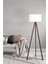 Tripod Mdf Ayaklı Lüx Lambader Yuvarlak Başlık Krem - Kahve Ayak 1