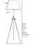 Noa Siyah Kaplama Tripod Boyu Ayarlanabilir Metal Lambader - Beyaz 2