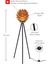 Lotus Metal Ayaklı Yerpuar Anahtarlı Ahşap Modern Tripod Üç Ayaklı Lambader Aydınlatma 2