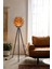 Lotus Metal Ayaklı Yerpuar Anahtarlı Ahşap Modern Tripod Üç Ayaklı Lambader Aydınlatma 3