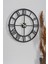 Duvar Saati 50CM Sessiz Mekanizma Siyah Metal Kasa Modern Tasarım - Roma Rakamlı 50 Mds-50 1