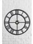 Duvar Saati 50CM Sessiz Mekanizma Siyah Metal Kasa Modern Tasarım - Roma Rakamlı 50 Mds-50 2