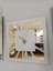 6 mm Roma Rakamlı Modern & Şık Tasarım Beyaz Mdf Üzeri Gold Renk Aynalı Pleksi 3lü Duvar Saat Seti 5
