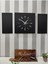 Time Collection Rayon Black 3 Parça Kare Duvar Saat, (Siyah) 5