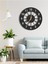 Siyah Hediyelik Ahşap Dekoratif Farklı Desenli Duvar Saati 50CM 1