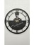Atatürk Portreli Imzalı Siyah Metal Duvar Saati - Ev & Ofis Saati - Hediye Saat 50 x 50 cm 5