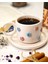Mavi & Kırmızı Papatya Temalı 24K Altın Süslemeli Seramik Mug 1