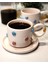 Mavi & Kırmızı Papatya Temalı 24K Altın Süslemeli Seramik Mug 3
