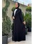 Taş Detaylı Abaya 70007 Siyah 3