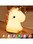 Unicorn Sevimli Silikon LED Gece Lambası Çocuklar Çocuklar Için USB Karikatür Hayvan Yatak Odası Dekoru Dokunmatik Gece Lambası Hediyeler Için (Yurt Dışından) 3