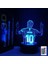 3D Illüzyon Gece Lambası Messi 7 Renk/16 Renk Degrade Dokunmatik Anahtar LED Gece Lambası Masa Lambası (Çatlak Beyaz) (Yurt Dışından) 1