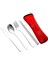 4 Parça Yemek Takımı Taşınabilir Paslanmaz Çelik Kaşık Çatal Biftek Bıçağı Seti Seyahat Çatal Bıçak Takımı Sofra Takımı Çantalı Kırmızı (Yurt Dışından) 1