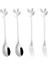 4 Adet Paslanmaz Çelik Çay Kaşıkları ve Tadımlık Meze Kek Çatalları Mutfak Aksesuarı Düğün Partisi (Gümüş) (Yurt Dışından) 1