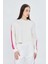 Şeritli Scuba Modal Crop Sweatshirt 3