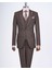 Italyan Stil Ceket Yelek Pantolon Takım Elbise Kahverengi T12827 5
