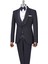 Italyan Stil Slim Fit Şal Yaka Ceket Yelek Pantolon Damatlık Set Siyah T13692 1