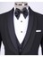 Italyan Stil Slim Fit Şal Yaka Ceket Yelek Pantolon Damatlık Set Siyah T13692 2