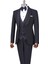 Italyan Stil Slim Fit Şal Yaka Ceket Yelek Pantolon Damatlık Set Siyah T13692 4