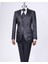 İtalyan kesim slim fit ceket yelek pantolon damatlık set siyah T12522 1