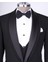 Italyan Stil Slim Fit Şal Yaka Ceket Yelek Pantolon Damatlık Set Siyah T13691 2