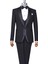 Italyan Stil Slim Fit Şal Yaka Ceket Yelek Pantolon Damatlık Set Siyah T13691 5