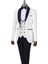 Italyan Stil Slim Fit Şal Yaka Ceket Yelek Pantolon Damatlık Set Beyaz T13694 5