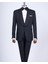 Italyan Kesim Slim Fit Şal Yaka Ceket Pantolon Damatlık Set Siyah T13634 4