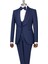 Italyan Stil Slim Fit Şal Yaka Ceket Yelek Pantolon Damatlık Set Lacivert T13693 1