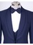 Italyan Stil Slim Fit Şal Yaka Ceket Yelek Pantolon Damatlık Set Lacivert T13693 2