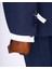 Italyan Stil Slim Fit Şal Yaka Ceket Yelek Pantolon Damatlık Set Lacivert T13693 3