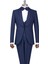 Italyan Stil Slim Fit Şal Yaka Ceket Yelek Pantolon Damatlık Set Lacivert T13693 4