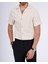 Italyan Stil Slim Fit Örme Dokulu Kısa Kollu Erkek Gömlek Ekru T13629 1