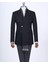 Italyan Stil Slim Fit Kruvaze Sivri Yaka Erkek Ceket Siyah T13290 4