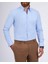 Italyan Stil Slim Fit Dik Yaka Duble Manşet Erkek Gömlek Mavi T11955 1
