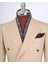 Italyan Stil Slim Fit 8 Drop Balıksırtı Desen Ceket Bej T13441 2