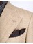 Italyan Stil Slim Fit 8 Drop Balıksırtı Desen Ceket Bej T13441 4