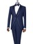 Italyan Stil Slim Fit Şal Yaka Ceket Yelek Pantolon Damatlık Set Lacivert T13696 1