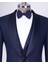 Italyan Stil Slim Fit Şal Yaka Ceket Yelek Pantolon Damatlık Set Lacivert T13696 2