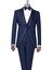 Italyan Stil Slim Fit Şal Yaka Ceket Yelek Pantolon Damatlık Set Lacivert T13696 3