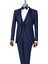 Italyan Stil Slim Fit Şal Yaka Ceket Yelek Pantolon Damatlık Set Lacivert T13696 4